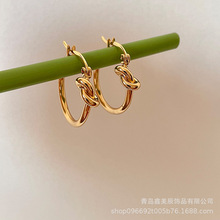 青岛外贸饰品2022年新潮打结圆环耳环欧美风ins网红同款个性耳圈