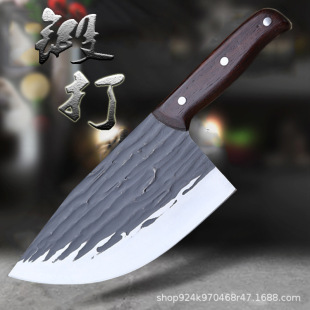 Hand-Forged Butcher Knife, Special Meat Cleaver for Pork Stalls, Bone-Cutting Knife, Dual-Purpose Chef's Knife, Durable