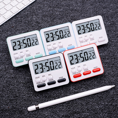 Kitchen timer student time manager timer English version positive and negative timing digital electronic alarm clock