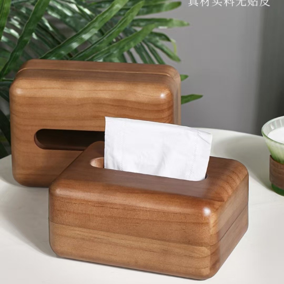 南米クルミ木製ティッシュボックスホームリビングルーム木製ティッシュボックス日本のクリエイティブ長方形ナプキンボックス