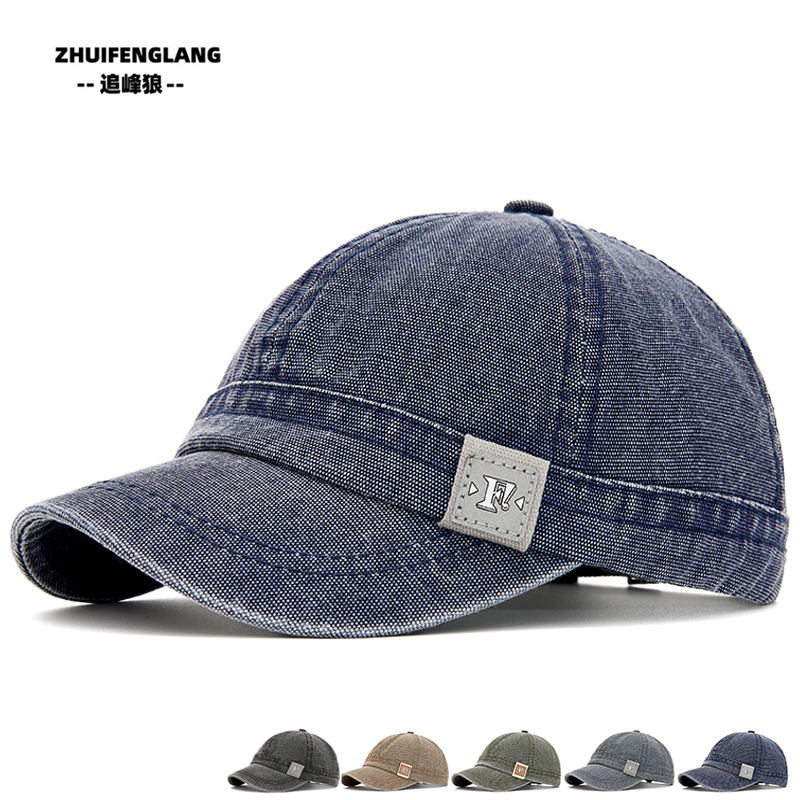Gorra de béisbol de lona lavada de los hombres ocasionales sombrero de ala corta primavera y verano al aire libre protección solar sombrero de sol gorra de pico de pareja