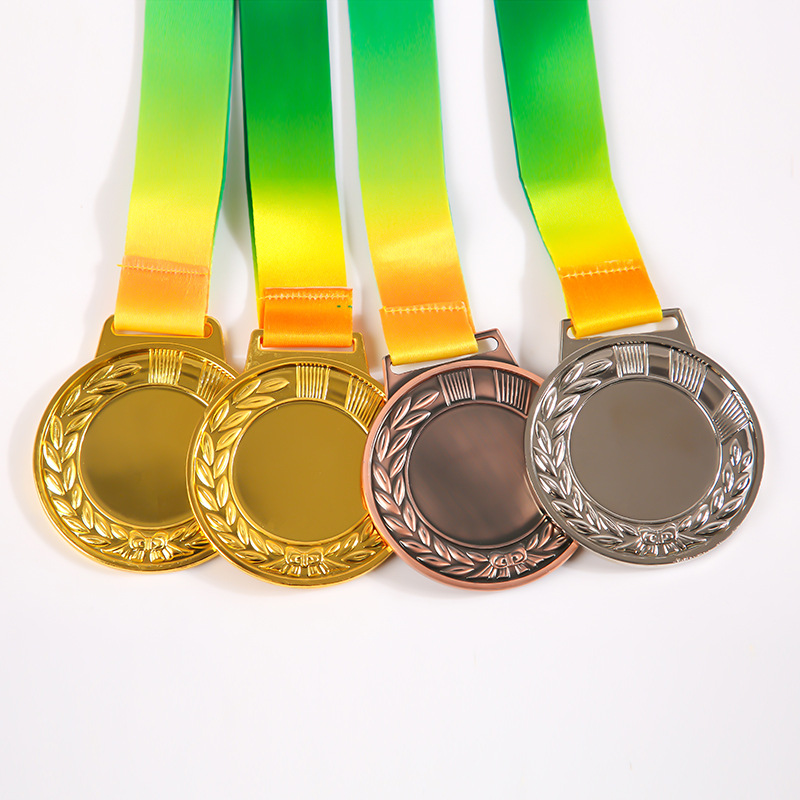 Juegos de maratón de la Escuela de la competencia fija jardín de infantes hecho de metal de los niños listado medalla de oro y plata Medalla de la competencia de cobre