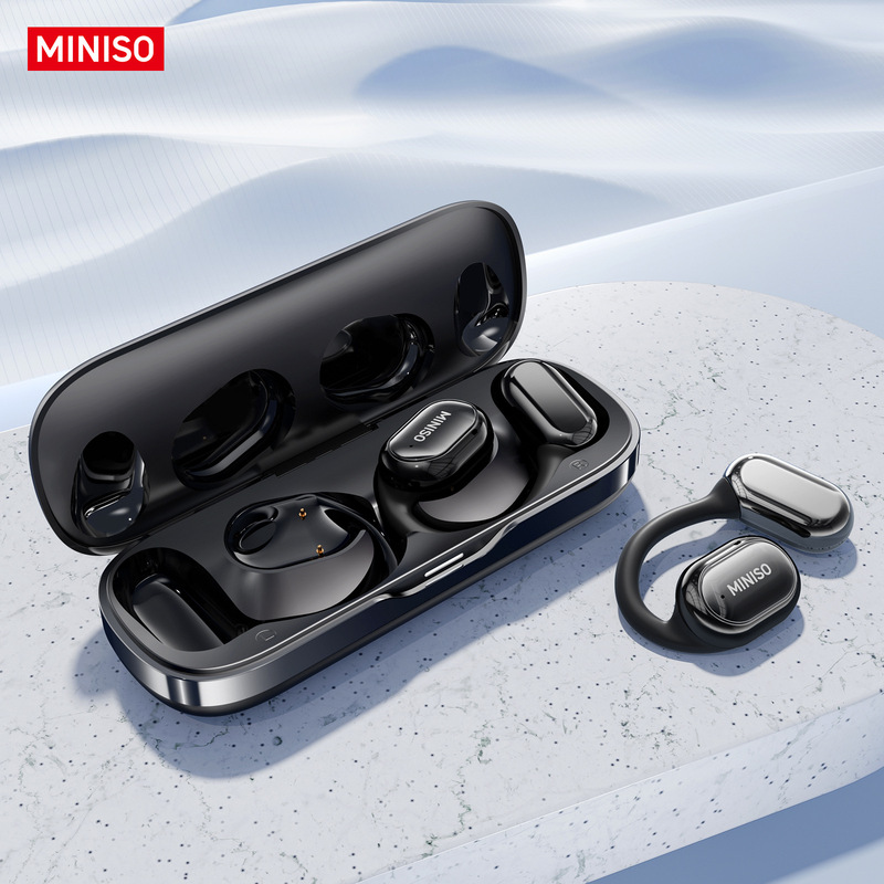 Miniso Ms165 Ear-Hook Sports Headphones Panoramic Sound Ai Intelligent Translation Noise Reduction Earplugs with Recording