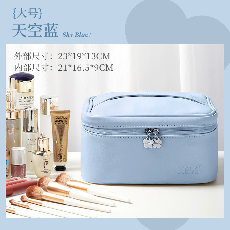 一生を伴う皮質化粧品収納バッグ便利式旅行洗面バッグ大容量化粧品防水バッグ|undefined