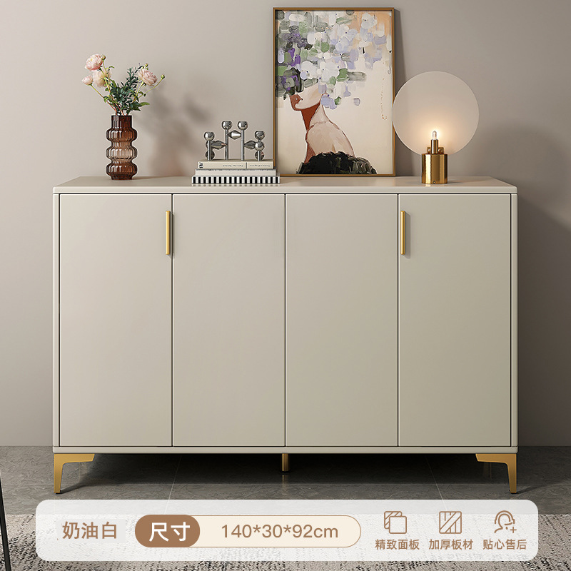 Pequeño gabinete de zapatos de viento crema nuevo tipo 2025 gabinete de almacenamiento de puerta doméstica integrado contra la pared pasillo interior rack de zapatos image 7