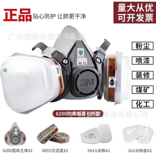 3m Gas Mask Spray Paint Special Dust Mask Organic Gas Industrial Dust Protection Formaldehyde Mask 6200