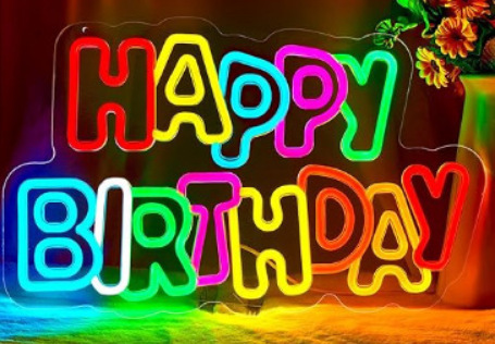 クロスボーダーお诞生日おめでとうledネオンHappy Birthdayケーキスタイリング祭りパーティー装饰ライトUSB|undefined