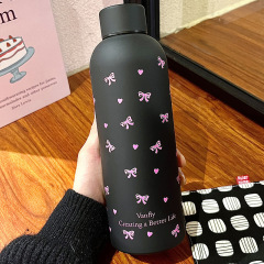高温防爆ストローカップ新型ワインボトルカップ保温カップアニメかわいいプラスチックカップins高颜値