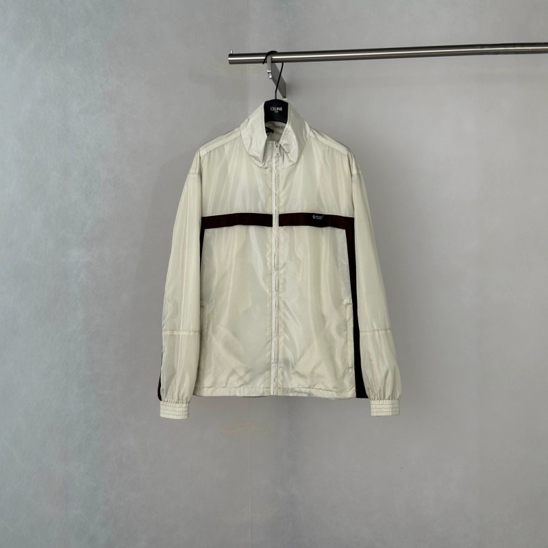 Top-quality 26S trendy brand new P-brand color-blocked stand-up collar windproof jacket, unisex, stylish and trendy