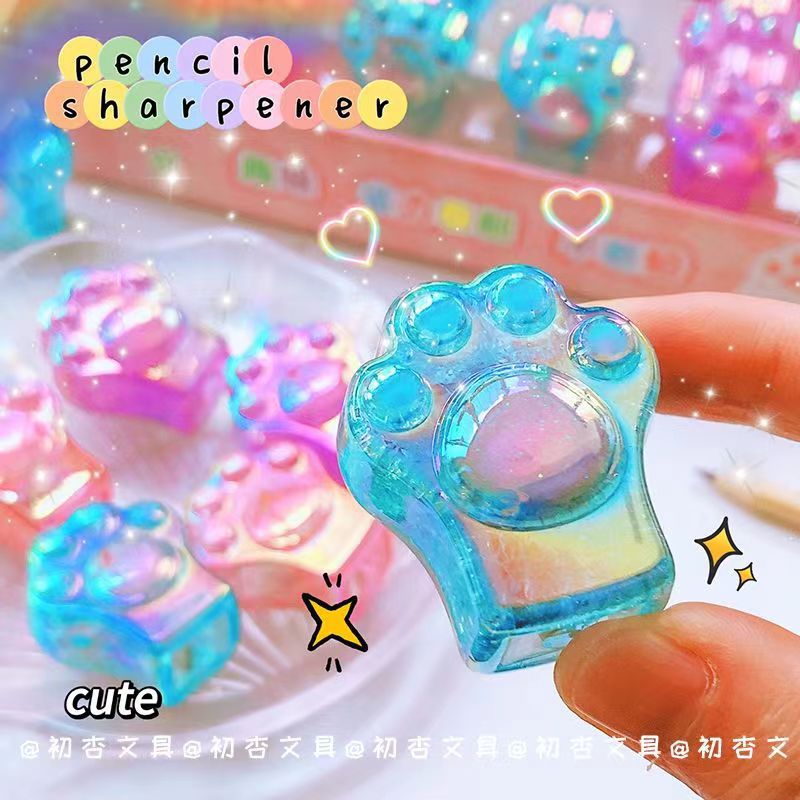 卡通創意鐳射貓爪卷筆刀ins高顏值學生可愛貓爪便攜式迷你削筆刀