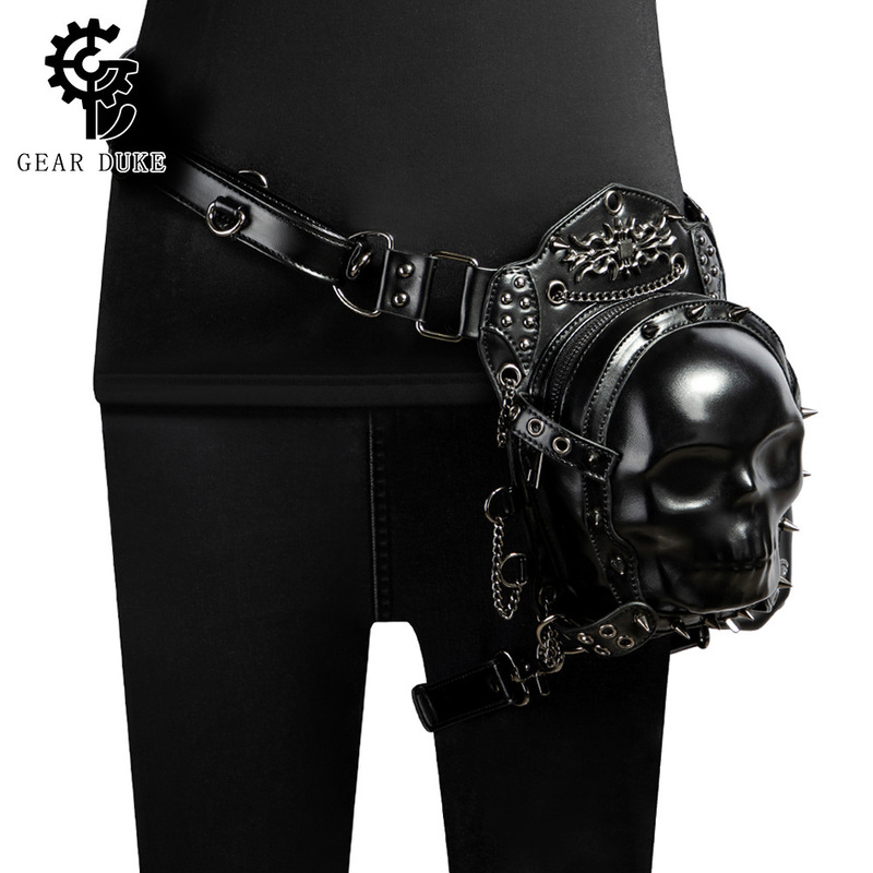 Temu Amazon Cross-Border Hot Selling Creative Skull Women's Crossbody Bag Multi-Carrying Dark Punk Motorcycle Waist Bag