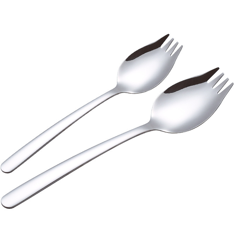 304不锈钢叉勺一体沙拉勺叉两用创意家用食品级甜品西瓜水果叉子|undefined