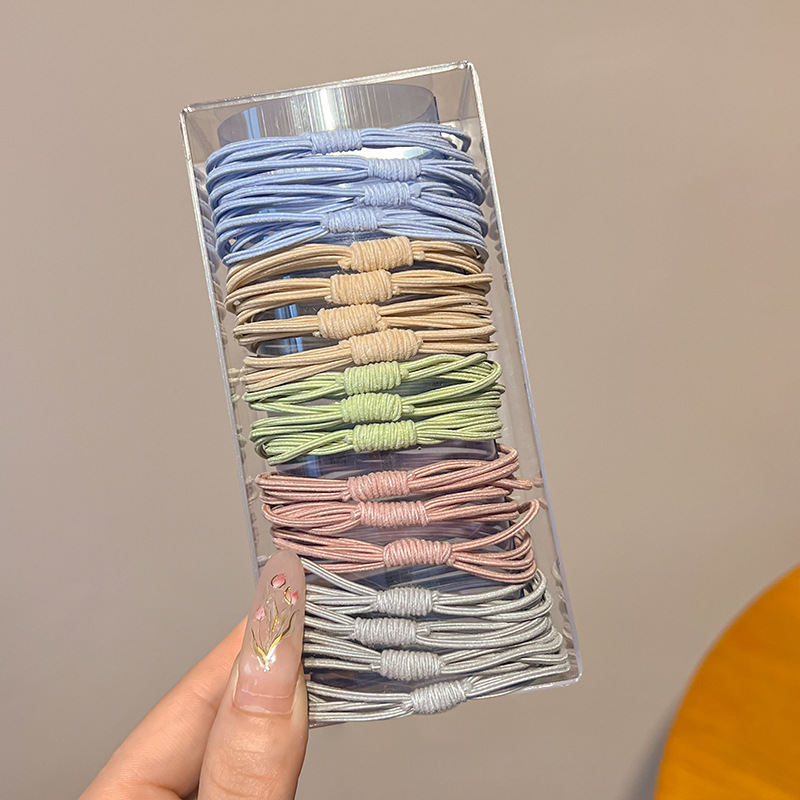 Cuerdas de cabeza de alta sensación multi-círculo de goma cuerdas de cabello de cabello de cola de caballo de alto anillo de cabello de alta elasticidad cubierta de cuero al por mayor