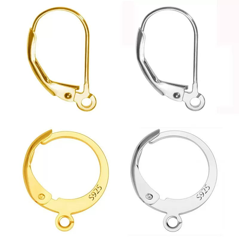 D字耳扣法式耳钩DIY手工耳饰耳环饰品配件金属法国钩圆形耳勾耳饰
