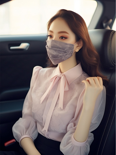 Fuchsia spring lace shirt with bow