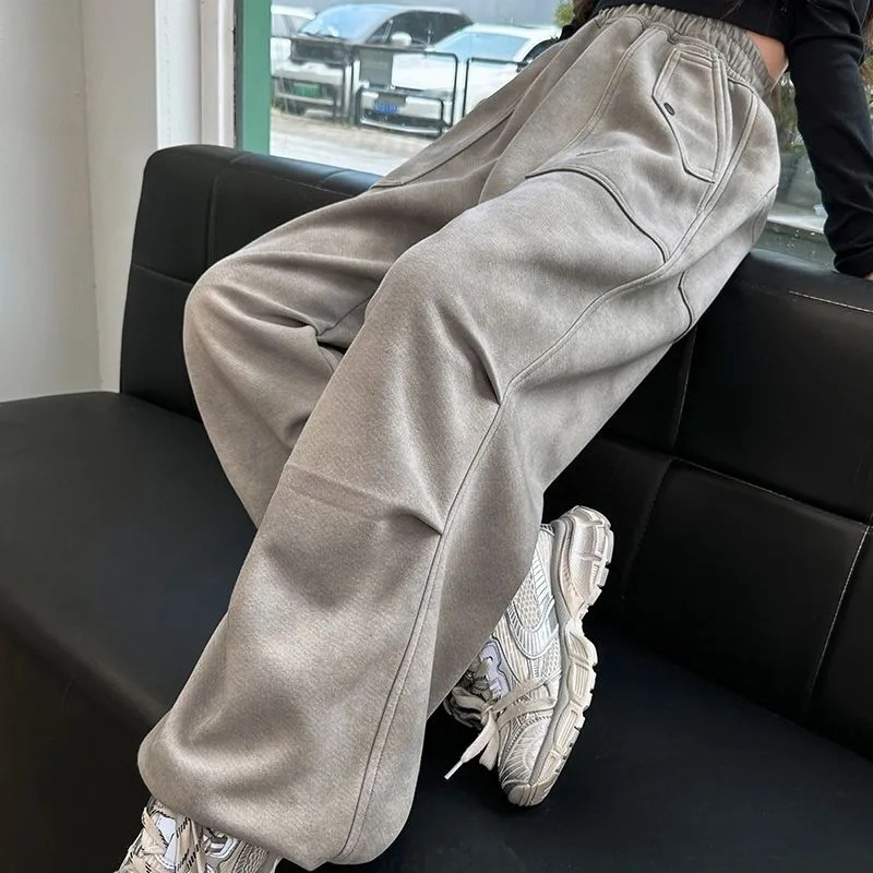 女童工装休闲裤春秋季新款韩版卫裤中大童女孩宽松运动阔腿长裤子|undefined
