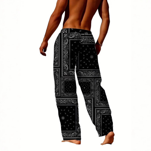 2024 Amazon Foreign Trade Cross-border Casual Versatile Color Gradient Letter Men's Casual Pants MR10