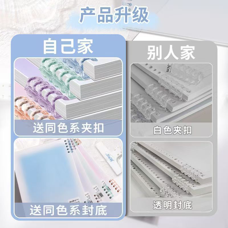 渐变活页可拆卸笔记本简约b5本子ins高颜值高中生a5记事本加厚|undefined