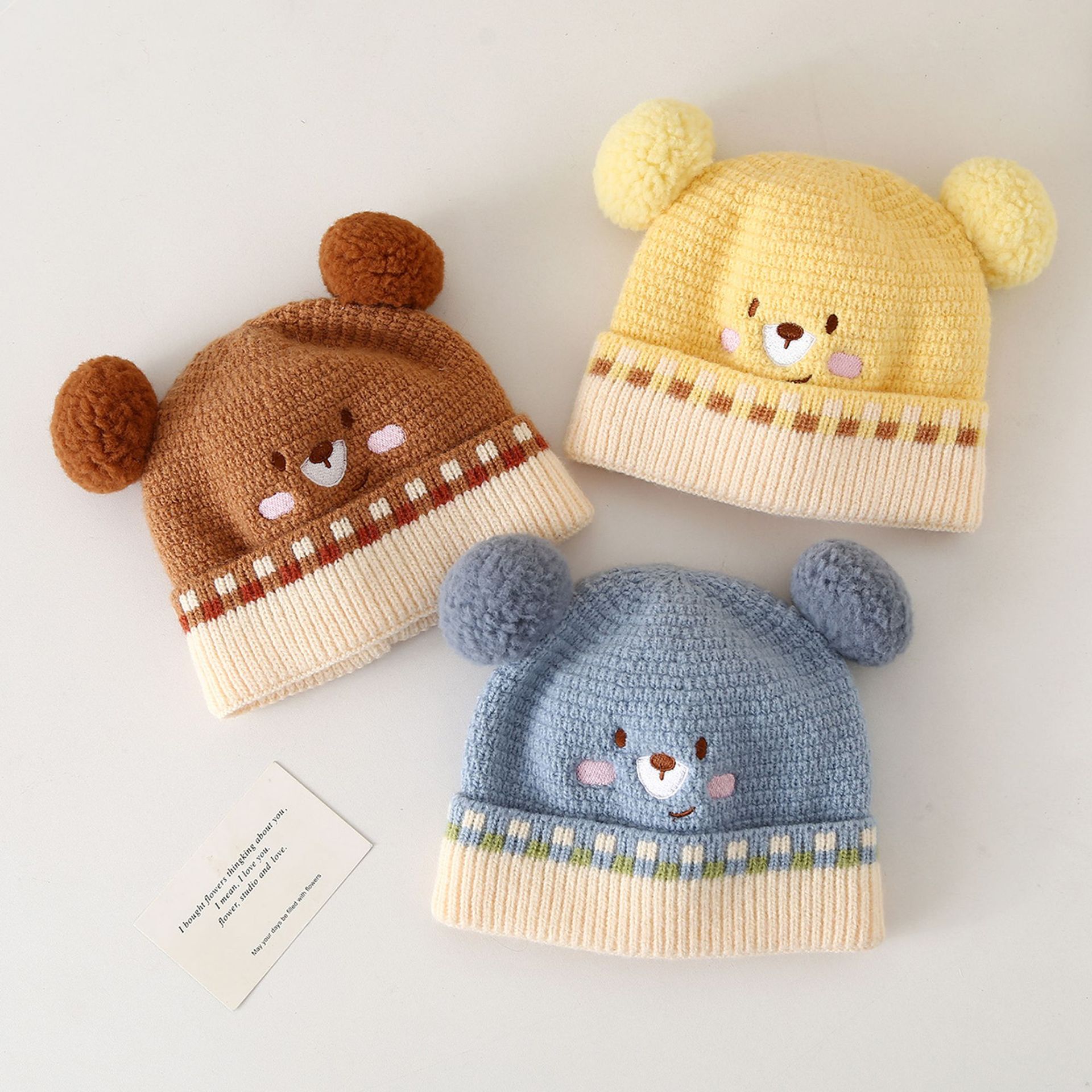 Sombreros para bebés otoño y invierno súper lindos y gruesos niños sombreros de lana de dibujos animados para niños invierno niñas bebés sombreros de punto calientes