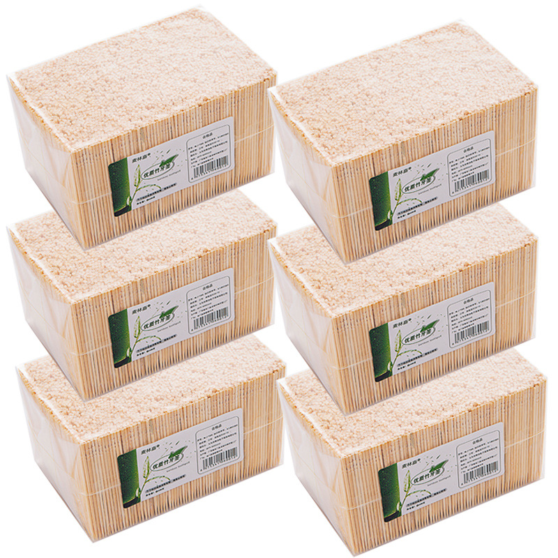 Restaurantes y restaurantes palillos de dientes tienda insignia palillos de bambú comerciales caseros desechables palillos de dientes caja de palillos de dientes de cabeza única