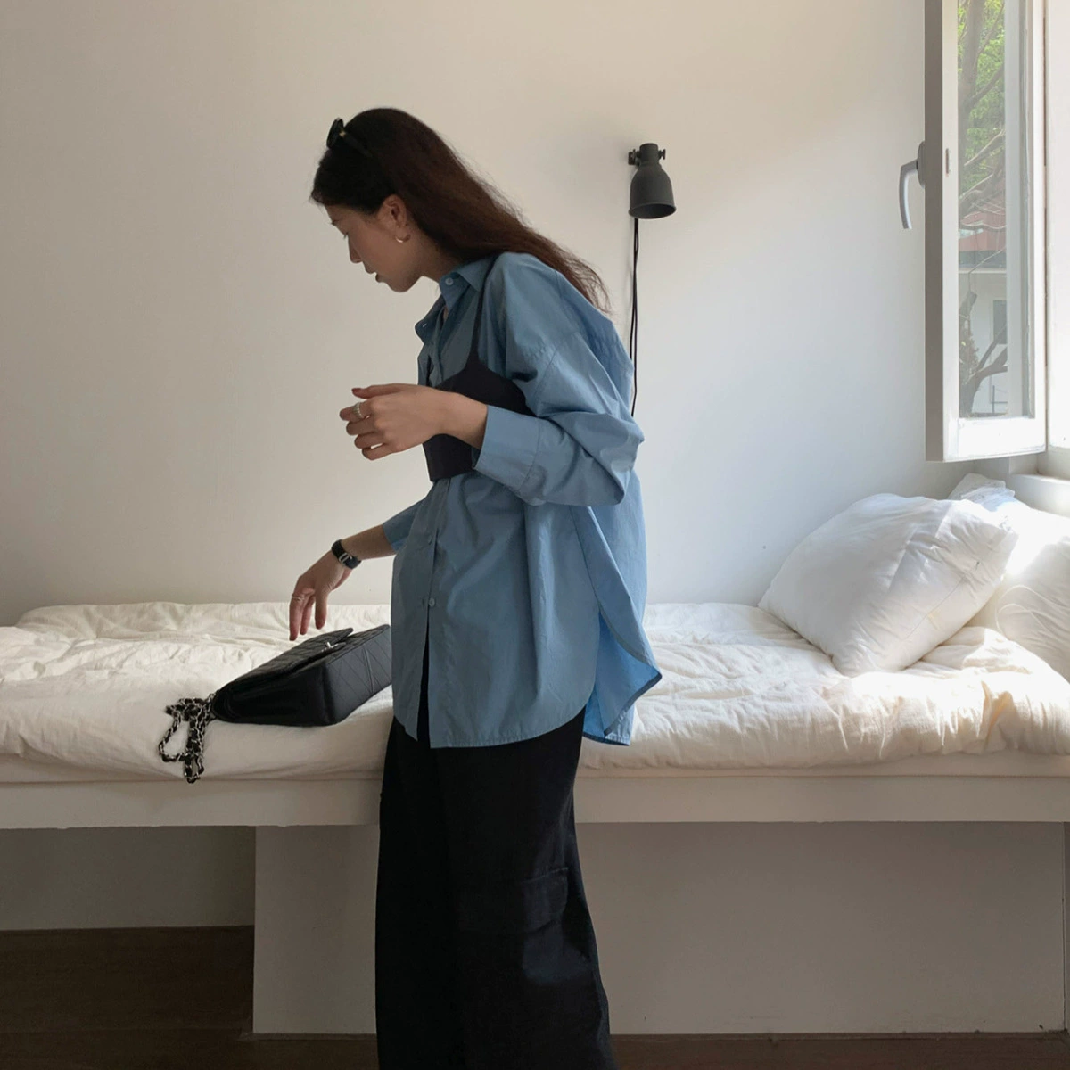 [Без возможности возврата или обмена] Женский топ-камизоль в корейском стиле с квадратным вырезом, подходит для ношения поверх одежды, ультракороткий топ без рукавов в стиле ins, слоеный.