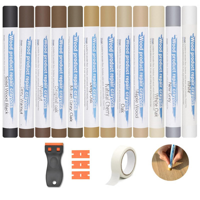 12色家具修補蠟筆跨境套裝亞馬遜木質板材櫥櫃釘眼填充修複實木