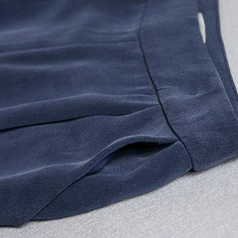 Heavyweight Silk Cropped Pants 2026 Spring New Women's Pants Blue Slim Straight Casual Pants Made of Mulberry Silk