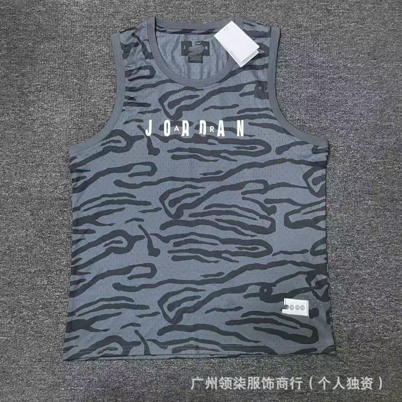 新款飞人运动篮球背心加短裤速干透气宽松日常休闲跑步运动背心|undefined