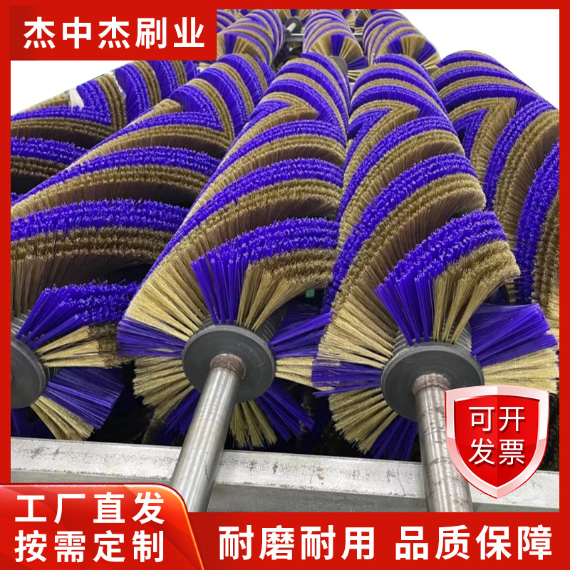毛刷滚筒毛刷轮清洗清扫除尘刷辊植毛式尼龙丝毛刷辊轮厂家