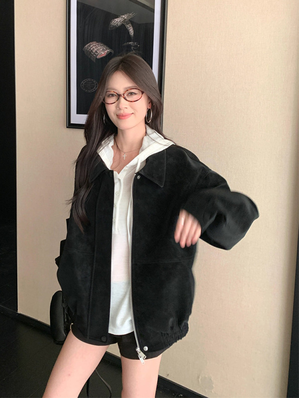 设计感连帽薄款卫衣外套女2025秋季新款撞色复古长袖夹克两件套装|undefined