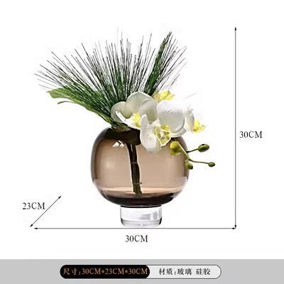 갈색 유리 꽃꽂이 3