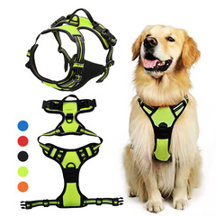Amazon New Reflective Harness for Medium to Large Dogs, Chest and Back Harness Type Dog Leash Pet Supplies Wholesale