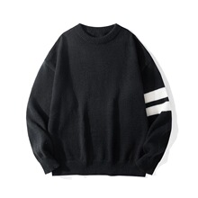 R 75504 Japanese Retro Striped Sweater ��ϵ��������ë��