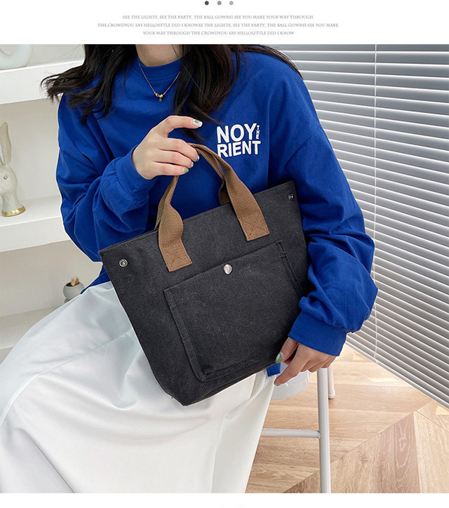 Forest-style artistic canvas handbag for women, 2022 Summer new retro small bag, simple tote bag, hand-held cloth bag undefined