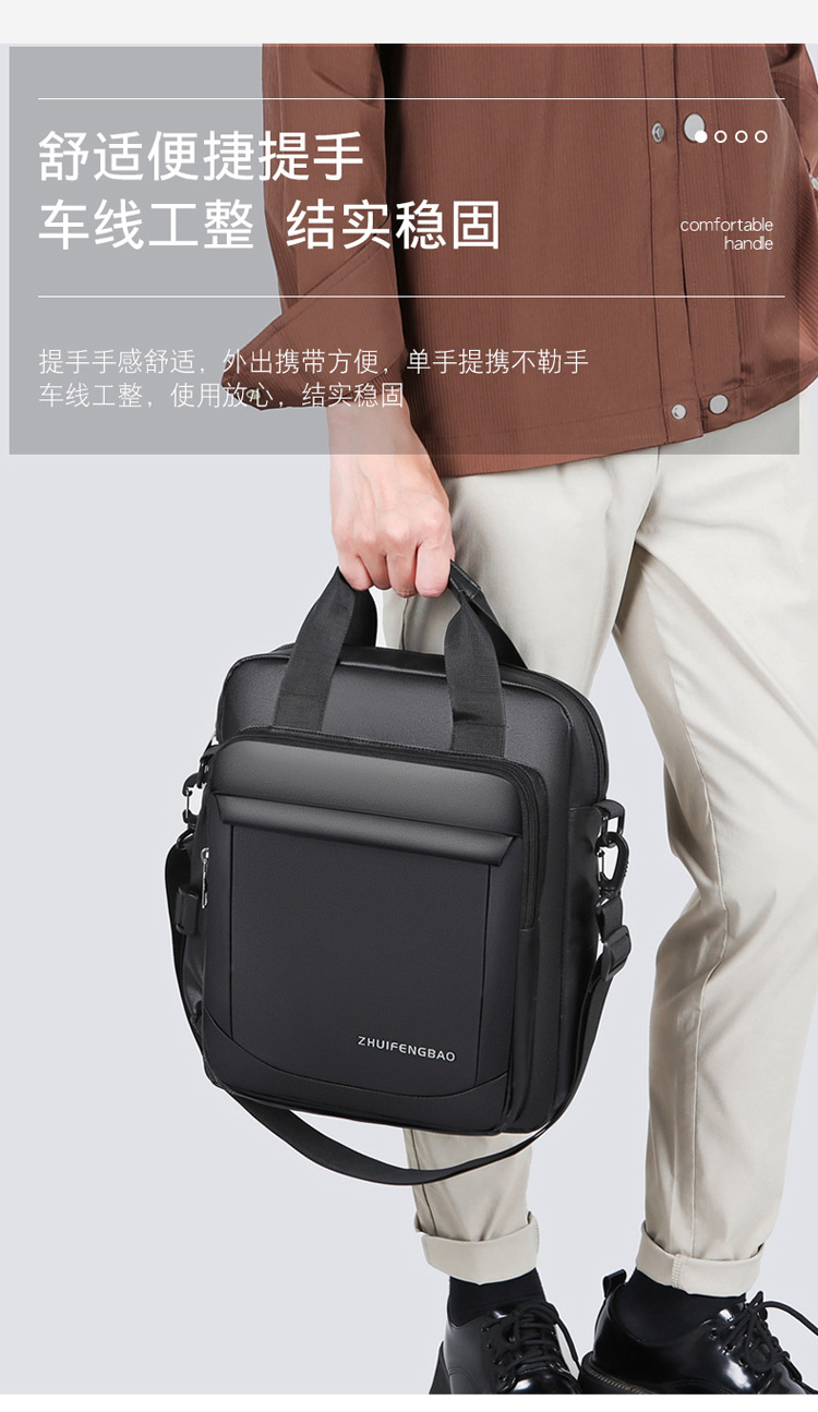 2025 Fashionable men's handbag, business casual single-shoulder bag, Oxford fabric crossbody, large capacity multi-functional briefcase Application Scenario
