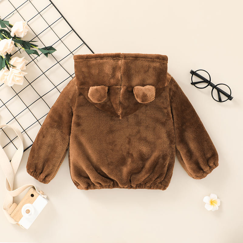 Nihaojewelry Children's Cute Brown Hooded Sweatershirt Wholesale display picture 3