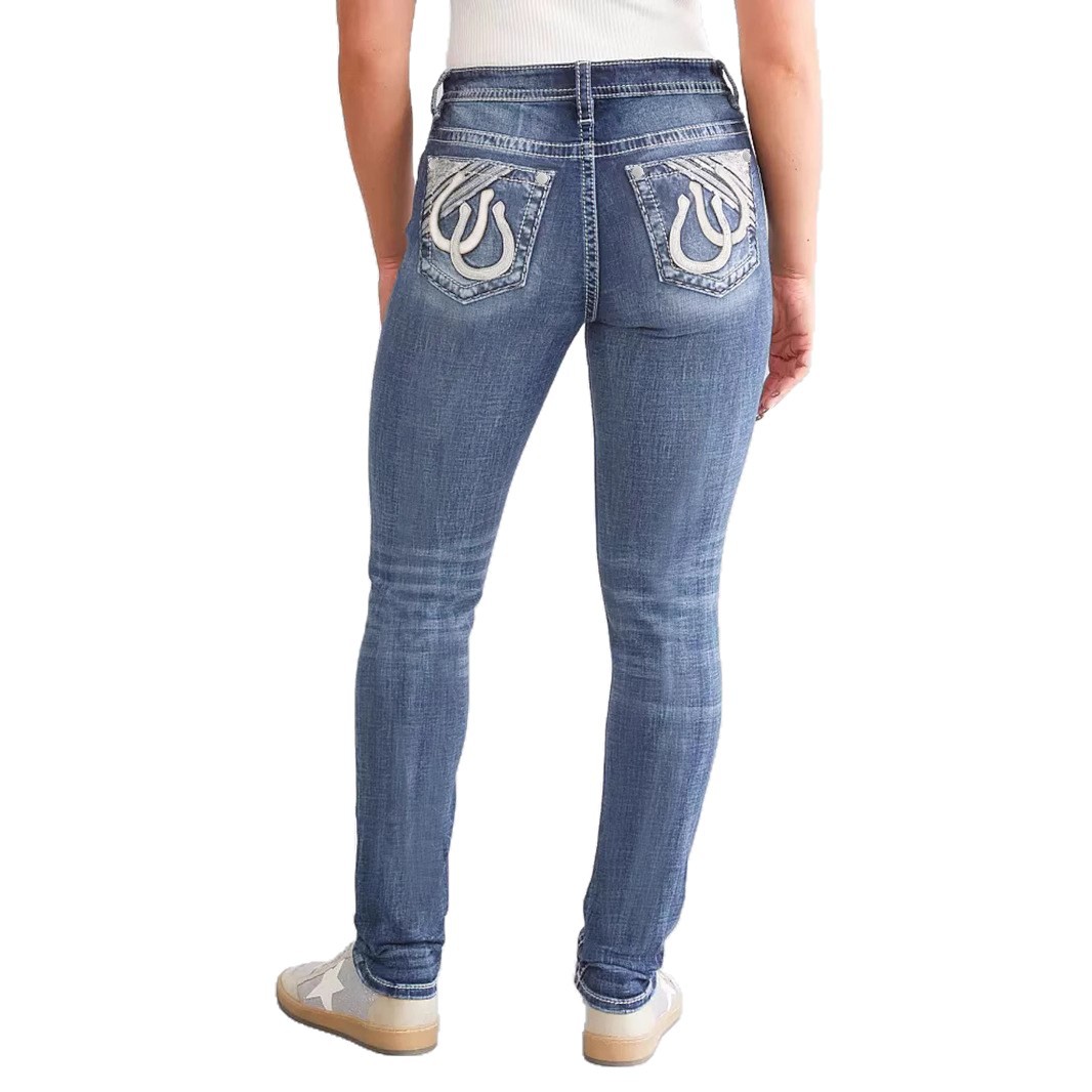 Women's Slim Fit Embroidered Jeans - Stretch Denim Pants With Floral Stitching (Blue, Sizes S-Xxl) Breathable Cotton Blend_ecoleips.com