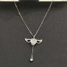 丘比特之心项链女爱心锆石浪漫天使锁骨链闺蜜礼物轻奢心形颈链
