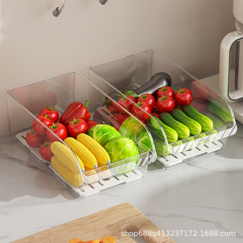 Refrigerator Storage Box Storage and Organization Artifact U-Shaped Oblique Storage Box Organizer Box Egg Food Preservation Box Kitchen