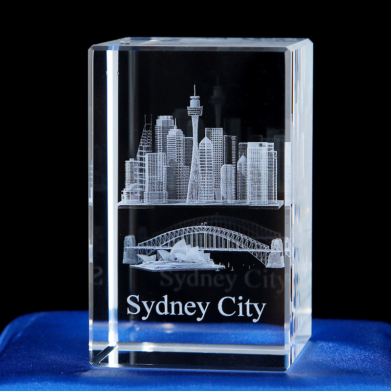 Escultura interior de cristal Serie de animales 3D Estatua de Buda de cristal Modelo de edificio de cristal Decoración del hogar Recuerdos de viaje Suministro transfronterizo