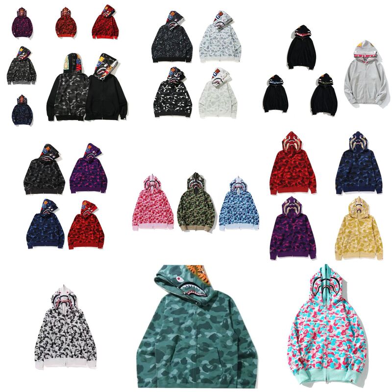 bpe classic double-hooded jacket, direct from the factory, available for wholesale, Japanese-style shark ape trendy brand hooded jacket for men and women