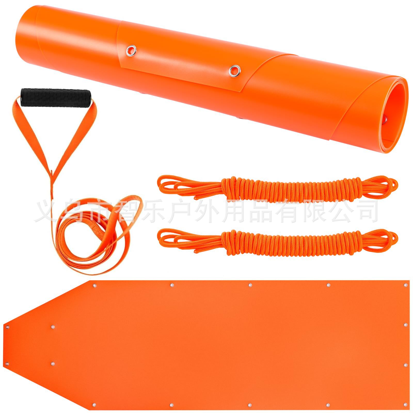 Hunting deer sled slide mat, low-temperature resistant, tear-resistant sliding sled, hunting equipment with traction rope and handle