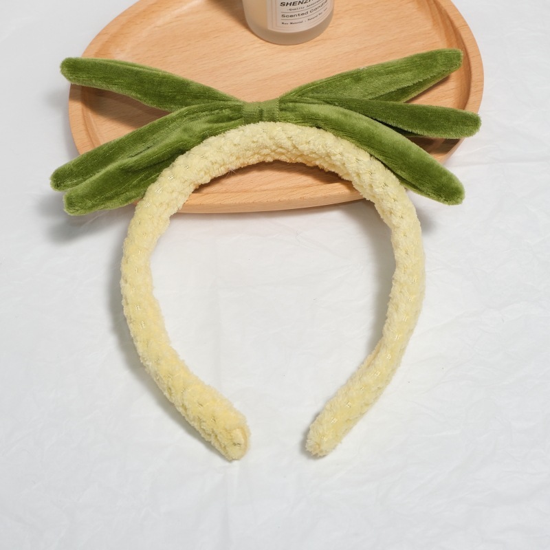 可爱小熊毛绒发箍洗脸头箍显脸小发捆发窟蝴蝶结头饰甜美少女发卡|undefined