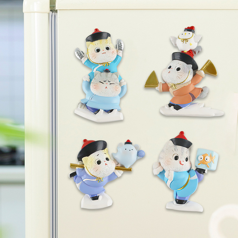 Creative resin Cartoon Cartoon three-dimensional simulation panda refrigerator stickers kitchen food fruit refrigerator stickers to customize