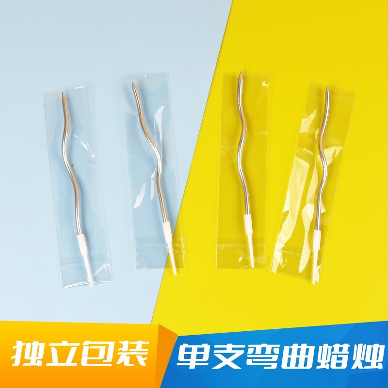 Curved Candle Gold Plated Multicolored Curved Spiral Birthday Candle Individual Packaging Threaded Gold Single Curved