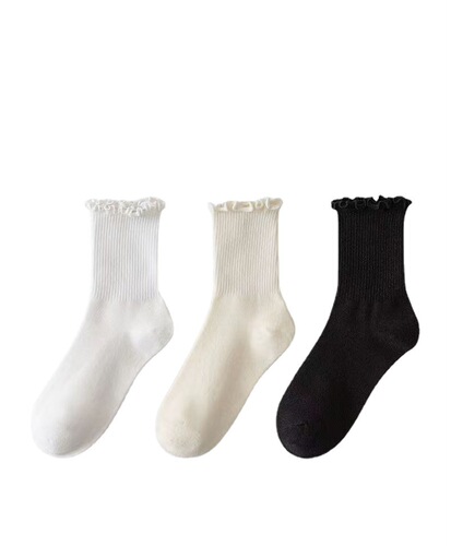 Fungus lace socks women's mid-calf socks ins trendy summer thin cute Japanese summer Mary Jane socks