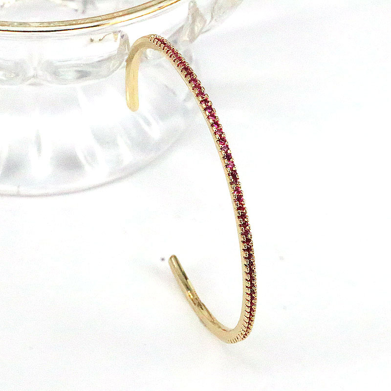 Fashion Geometric Copper Gold Plated Zircon Bangle