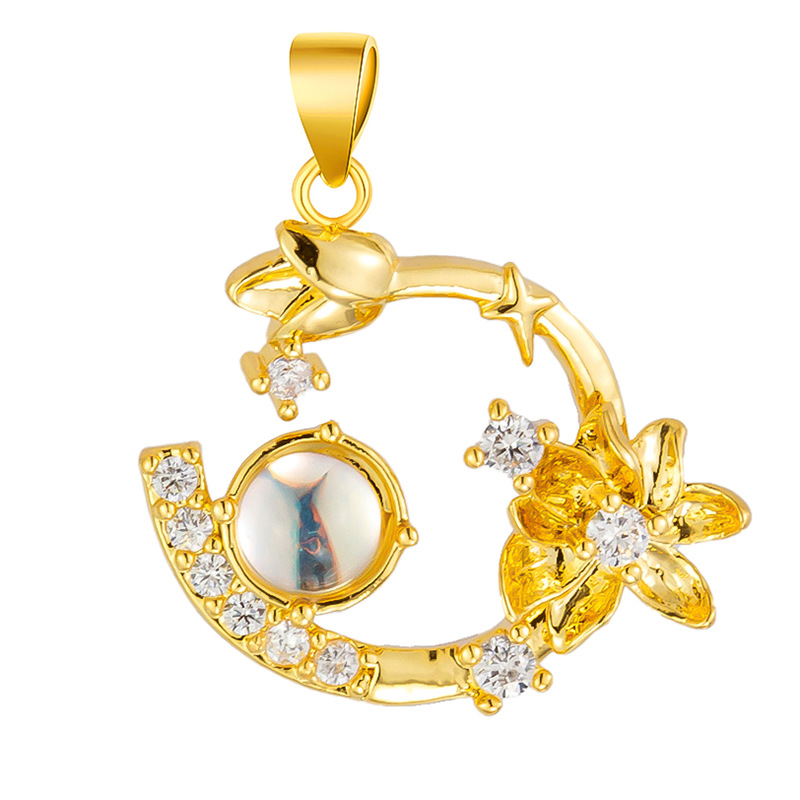 Douyin Venta caliente Colgante de microincrustaciones de cobre chapado al por mayor Cientos de colgantes de cobre opcionales a su gusto, fábrica de origen al por mayor sin cadena