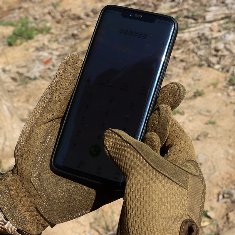 Guantes tácticos, entrenamiento de doble cara, pantalla táctil de cinco dedos, transpirables, cómodos, antideslizantes, resistentes al desgaste, anticaídas, guantes de ciclismo para deportes al aire libre