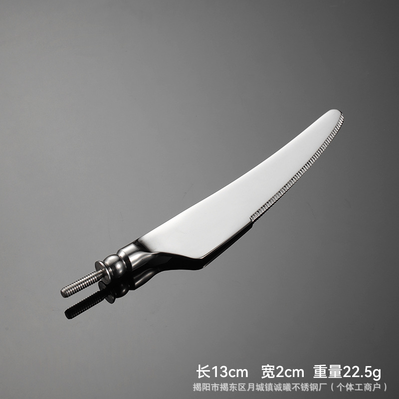 卸売 304 ステンレス鋼ボールビーズハードウェアヘッド半完成西洋食器厚みのある固体旋盤部品ナイフ、フォーク、スプーンアクセサリー|undefined